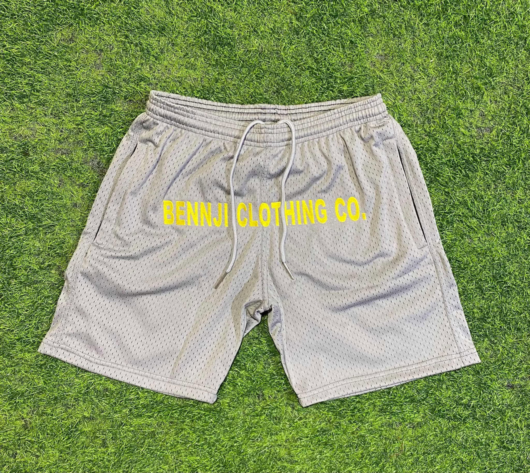 Bennji mesh shorts Grey & Yellow